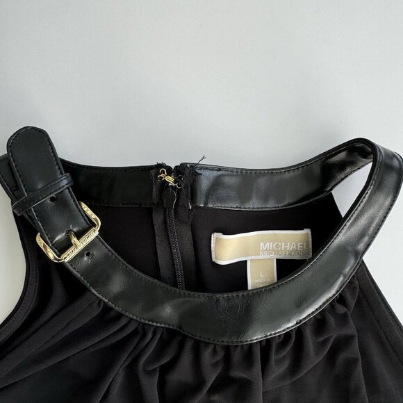 michael kors Black halter top Size Large Gold Branded Buckle - Picture 2 of 12